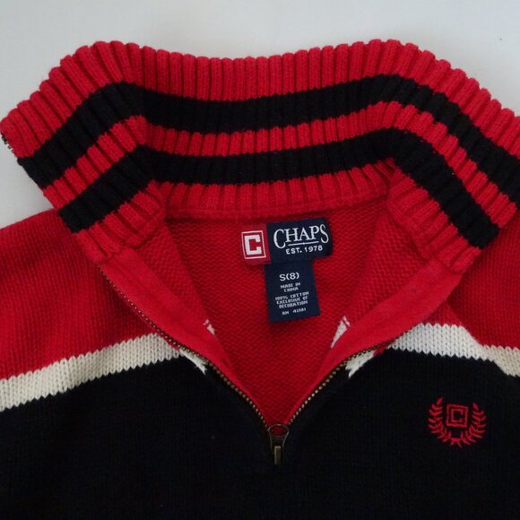 Chaps Boy Youth 1/4 Zip Sweater Size S (8) - Picture 4 of 7